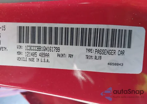 2016 Chrysler 200 S из США, поврежденный, VIN 1C3CCCBB1GN161799